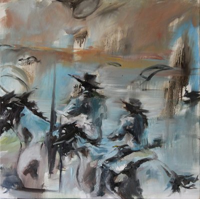 Blue Riders Overlap, 2015 (acuarela) de Rob D Davies
