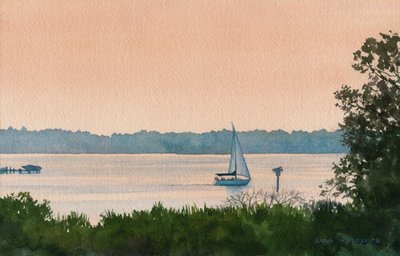 Sailing Home, 2008 (acuarela sobre papel) de Rob Wood