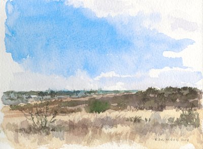 Invierno en la pradera, 2014 (acuarela sobre papel) de Rob Wood