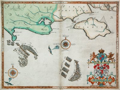 Las flotas inglesa y española entre Portland Bill y la Isla de Wight el 2 - 3 de agosto de 1588 de Robert (after) Adams