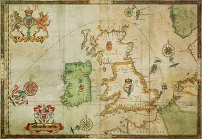 La ruta de la Armada Española a través del Canal de la Mancha, el Mar del Norte, el norte de Escocia y el Océano Atlántico para regresar a España. de Robert (after) Adams