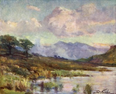 Snowdon desde el lago Capel Curig, tarde de verano de Robert (after) Fowler