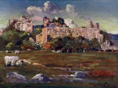 Palacio del Obispo de San David (litografía en color) de Robert (after) Fowler