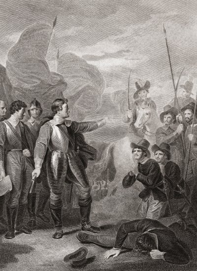 Oliver Cromwell reprimiendo el Motín de Burford. (imprimir) de Robert (after) Smirke