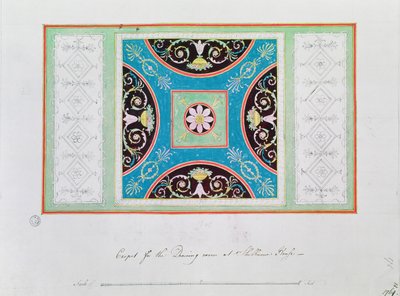 Diseño de alfombra para el salón, Casa Shelburne de Robert Adam