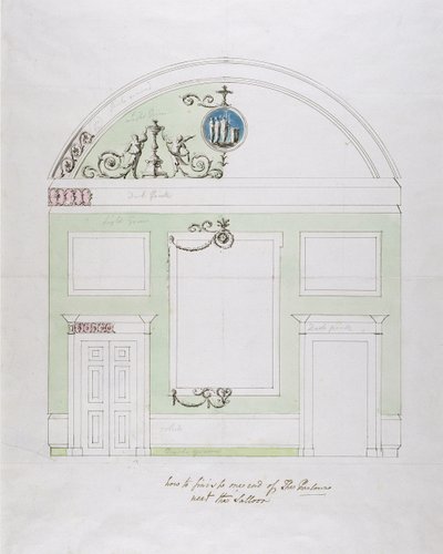 Diseño para la pared final del comedor, Headfort House de Robert Adam