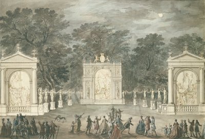 Las Iluminaciones en la Casa de Buckingham para el Cumpleaños del Rey Jorge III, 4 de junio de 1783 de Robert Adam