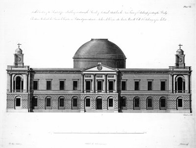 La Elevación Sur de Register House, Edimburgo, grabado por J. Roberts, 1773 de Robert Adam