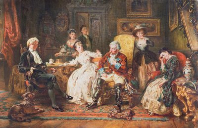 Barón Munchhausen relatando sus aventuras de Robert Alexander Hillingford