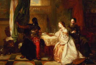 Otelo relatando sus aventuras a Desdémona, 1869 de Robert Alexander Hillingford