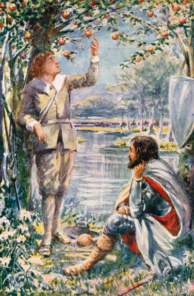 Junto al río del agua de la vida (litografía en color) de Robert Ambrose (after) Dudley