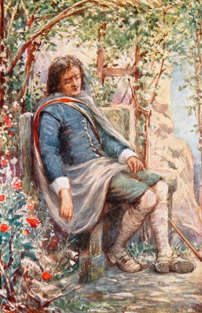 Christian duerme en el cenador (litografía en color) de Robert Ambrose (after) Dudley