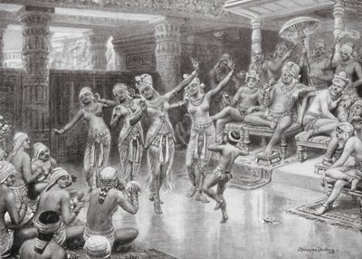 Un gran príncipe indio celebrando su victoria (litografía) de Robert Ambrose Dudley