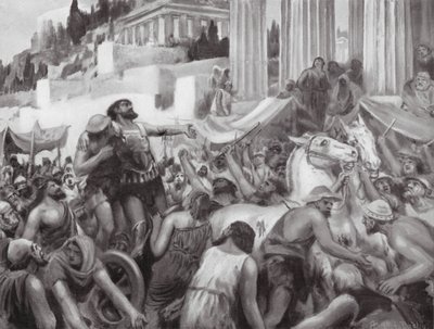 El ingenioso truco de Peisístrato (litografía) de Robert Ambrose Dudley