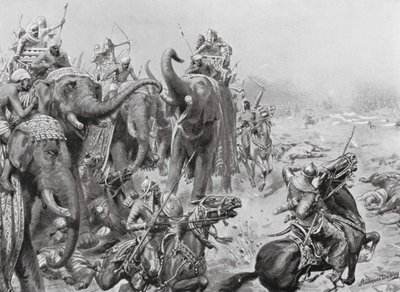 Babar presenta los cañones de campaña en Panipat de Robert Ambrose Dudley