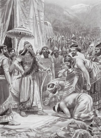 Compra de Assur-bani-pal (litografía) de Robert Ambrose Dudley