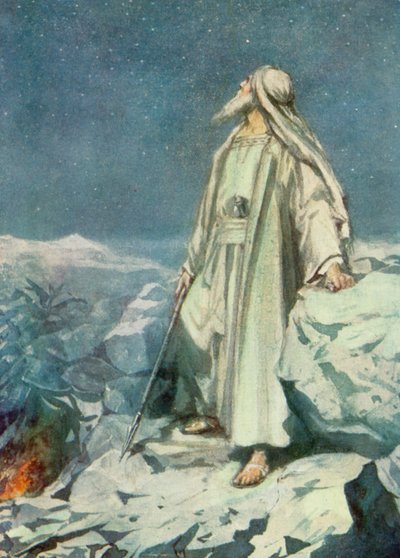 Contando las estrellas (litografía en color) de Robert Ambrose Dudley