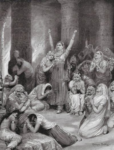 La ceremonia Rajput de Jauhar (Holocausto) de Robert Ambrose Dudley