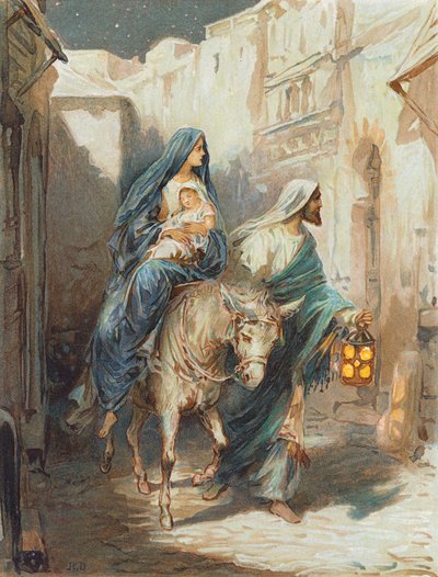 La huida a Egipto (litografía en color) de Robert Ambrose Dudley
