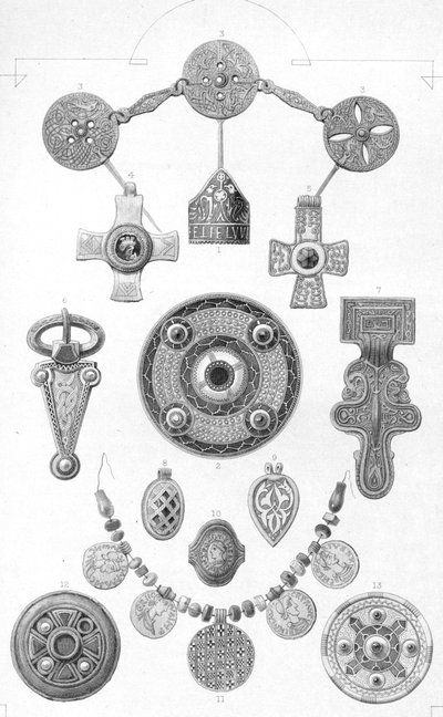 Reliquias anglosajonas. Adornos personales de oro y bronce, 1886 de Robert Anderson