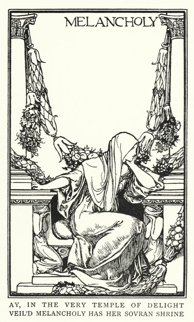 Ilustración para Poemas de John Keats: Melancolía (litografía) de Robert Anning Bell