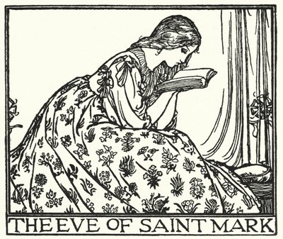 Ilustración para Poemas de John Keats: La Víspera de San Marcos (litografía) de Robert Anning Bell