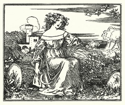 Ilustración para Poemas de John Keats: A Otoño (litografía) de Robert Anning Bell