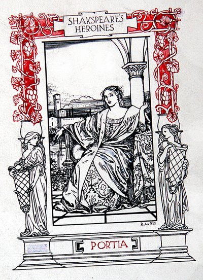 Portia, de Heroínas de Shakespeare por Anna Murphy Jameson de Robert Anning Bell