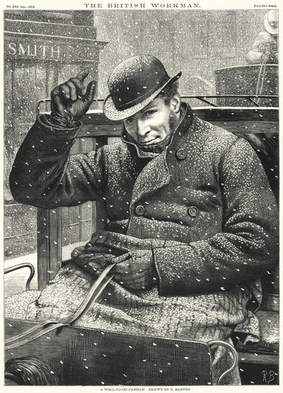 Un cochero acomodado (grabado) de Robert Barnes