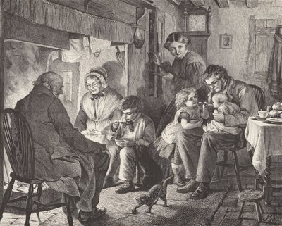 Alegrías junto al fuego (grabado) de Robert Barnes