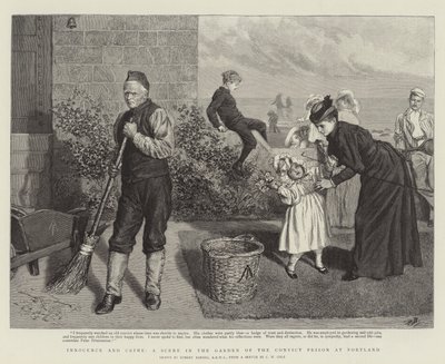 Inocencia y crimen, una escena en el jardín de la prisión de convictos en Portland de Robert Barnes