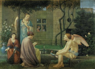 Lectura de amor, él estando cerca, 1874 de Robert Bateman