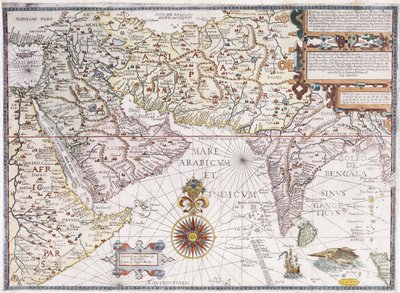 Un mapa de África Oriental, Arabia e India, 1598 de Robert Beckit
