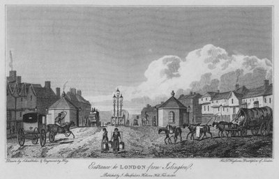 Entrada a Londres desde Islington (grabado) de Robert Blemell (after) Schnebbelie
