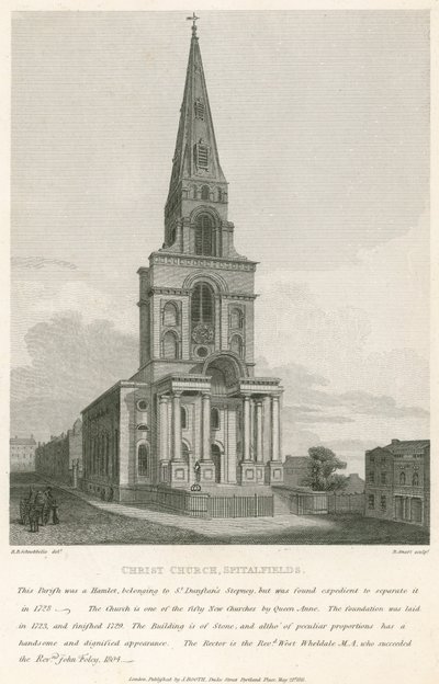 Iglesia de Cristo, Spitalfields, Londres de Robert Blemell Schnebbelie