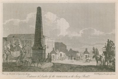 Entrada a Londres por el Obelisco en la carretera de Surrey de Robert Blemell Schnebbelie