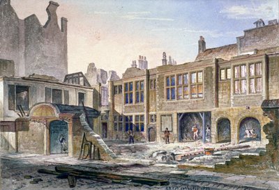 Vista de la demolición de Winchester Place, Londres de Robert Blemmell Schnebbelie