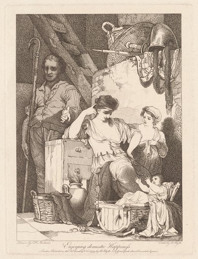 Disfrutando de la felicidad doméstica de Robert Blyth, after John Hamilton Mortimer