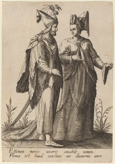 Efficiunt mores uxoris de Robert Boissard after Jean Jacques Boissard
