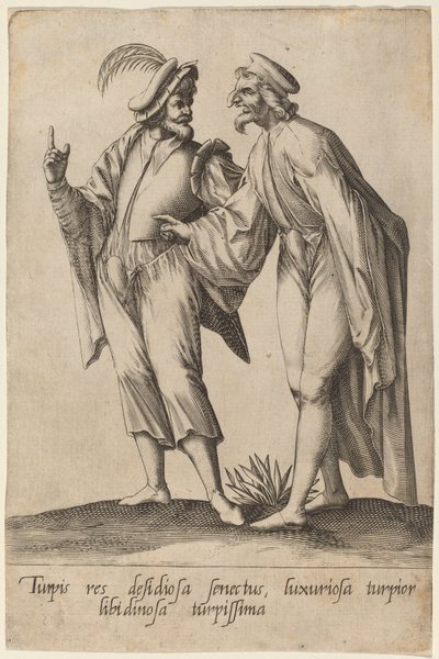 La vejez ociosa es una cosa fea... de Robert Boissard after Jean Jacques Boissard