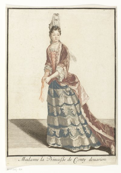 Retrato de María Ana de Borbón Madame the Dowager Princess of Conty (título sobre el objeto) de Robert Bonnart (possibly)