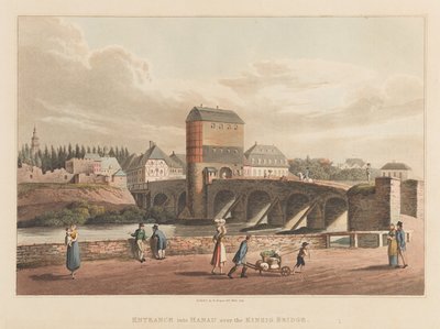 Entrada a Hanau sobre el puente Kinzig, 1814 de Robert Bowyer