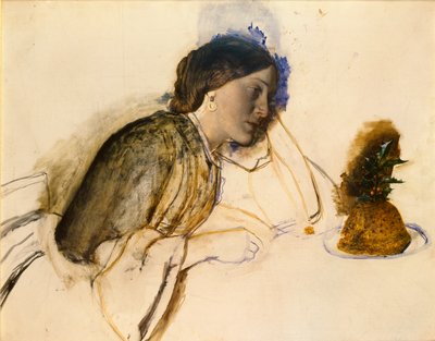 La Cena de Navidad de la Actriz Pobre, c. 1860 de Robert Braithwaite Martineau