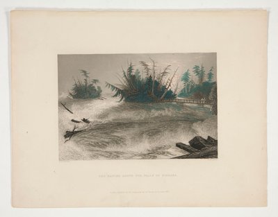 Los rápidos sobre las cataratas del Niágara, ilustración para Nathaniel Parker Willis de Robert Brandard