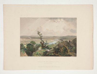 Valle de Connecticut (del monte Holyoke), ilustración para Nathaniel Parker Willis de Robert Brandard
