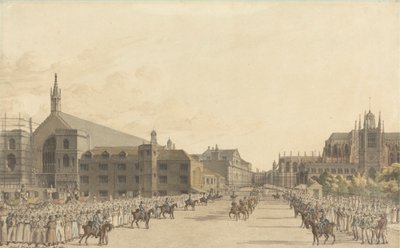 Westminster, durante el Juicio de la Reina Carolina de Robert Bremmel Schnebbelie