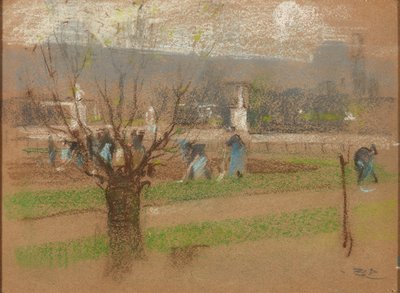 Plantación de bulbos en los Jardines de las Tullerías, París de Robert Brough