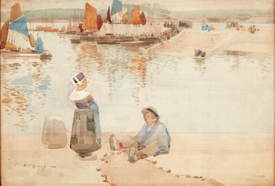 Figuras en el Muro del Puerto, Bretaña de Robert Brough