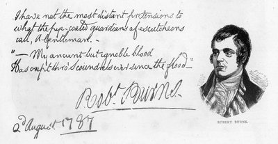 Caligrafía y firma de Robert Burns, 1787 de Robert Burns