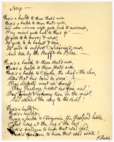 Un brindis por los que se han ido de Robert Burns